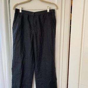 LL BEAN BLACK LINEN PANTS SIZE 10 PETITE